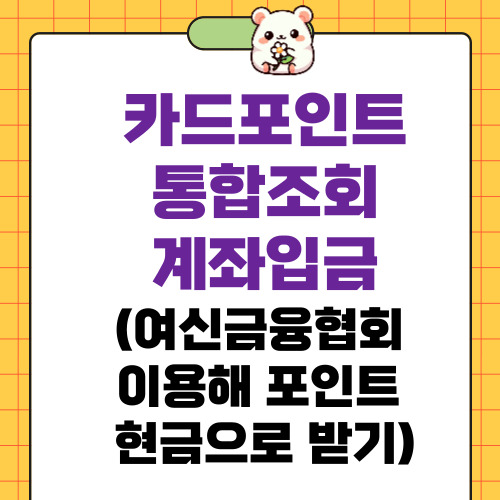 카드포인트 통합조회 계좌입금
