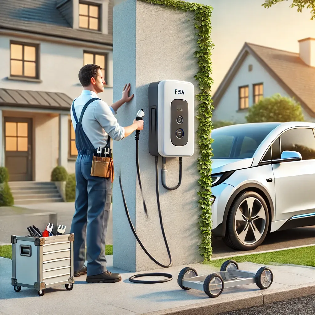 전기차-충전기-설치-기술자-주택-외벽