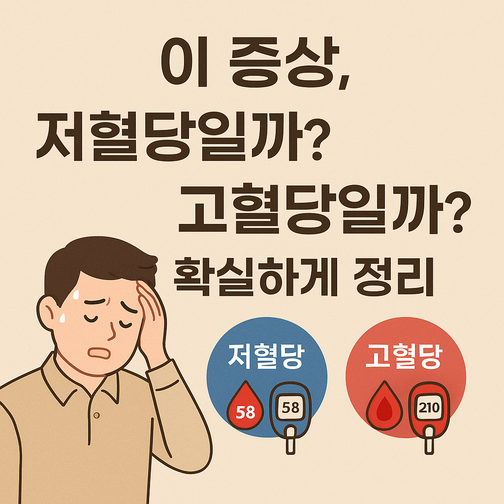 저혈당과 고혈당 증상, 헷갈릴 때 이렇게 구분하세요!|신규 간호사와 보호자를 위한 혈당 간호 핵심 정리