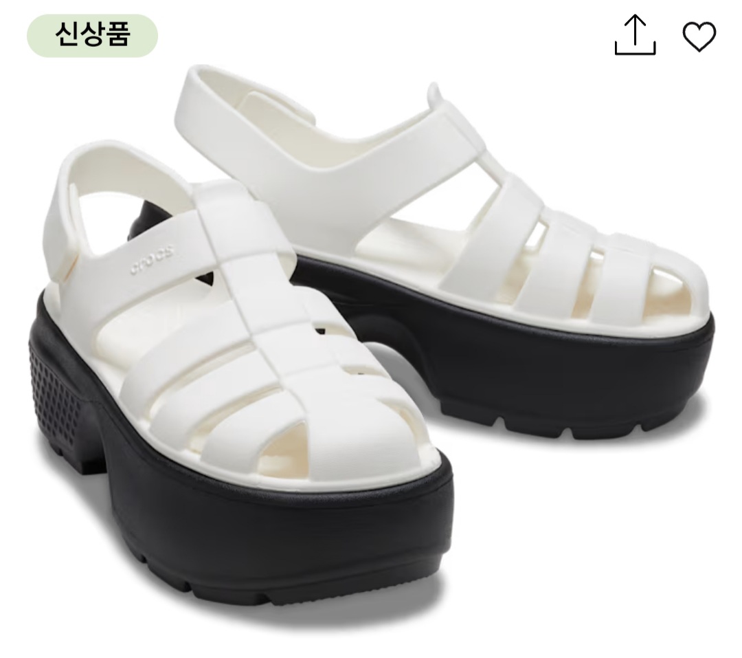 크록스 통굽 샌들 화이트 2