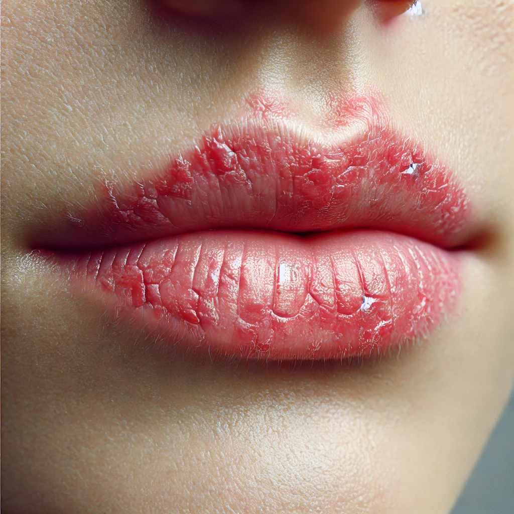 입굴에 피부염 흔적