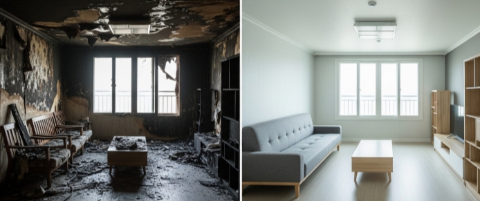 화재 인테리어 전후