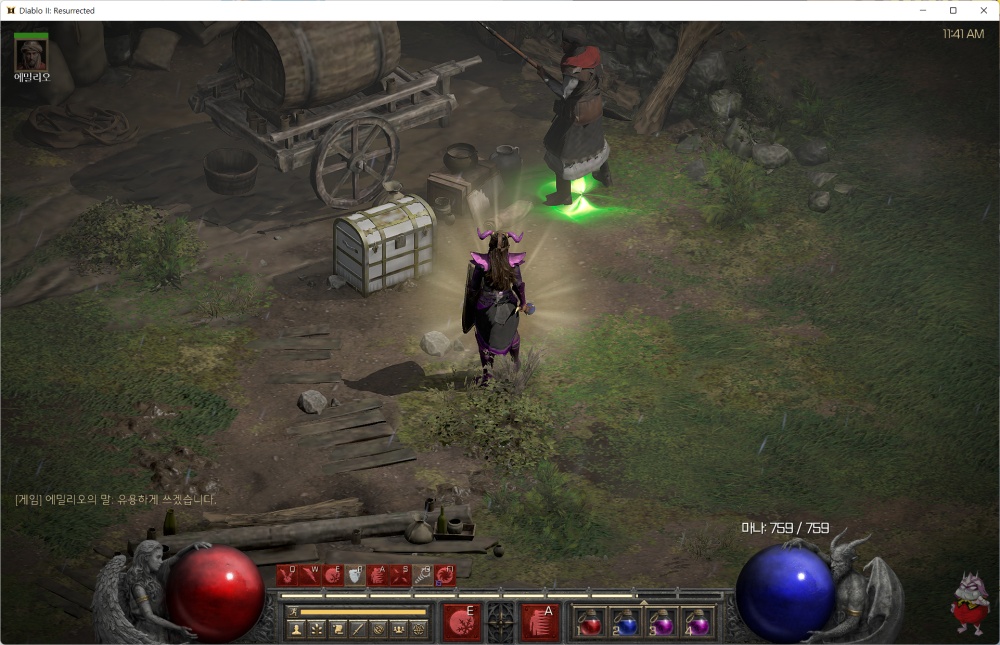 디아2 용병 룬워드 최고 무기 무한의 공간 무공 infinity 직작