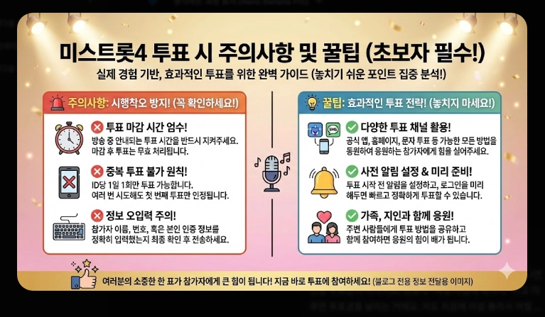 미스트롯4 투표 방법 [2026년 최신] 온라인&middot;문자투표 3단계 및 36명 진출자