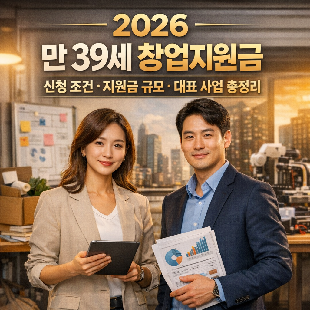 2026 만 39세 창업지원금 신청 조건 지원금 규모 대표 사업 총정리