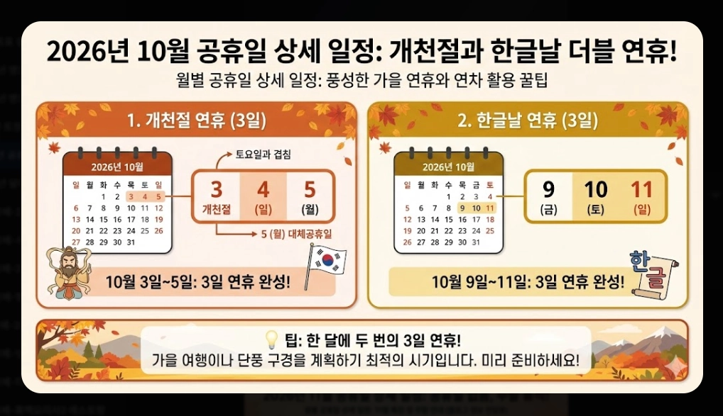 2026년 공휴일 총정리 대체공휴일 완벽 분석