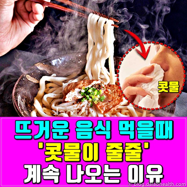 뜨거운 음식 먹을때 콧물이 계속 나는이유,팁줌