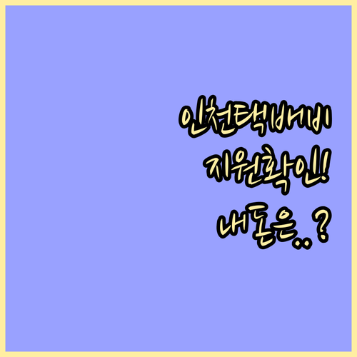 인천 소상공인 택배비 지원 결과 조회..