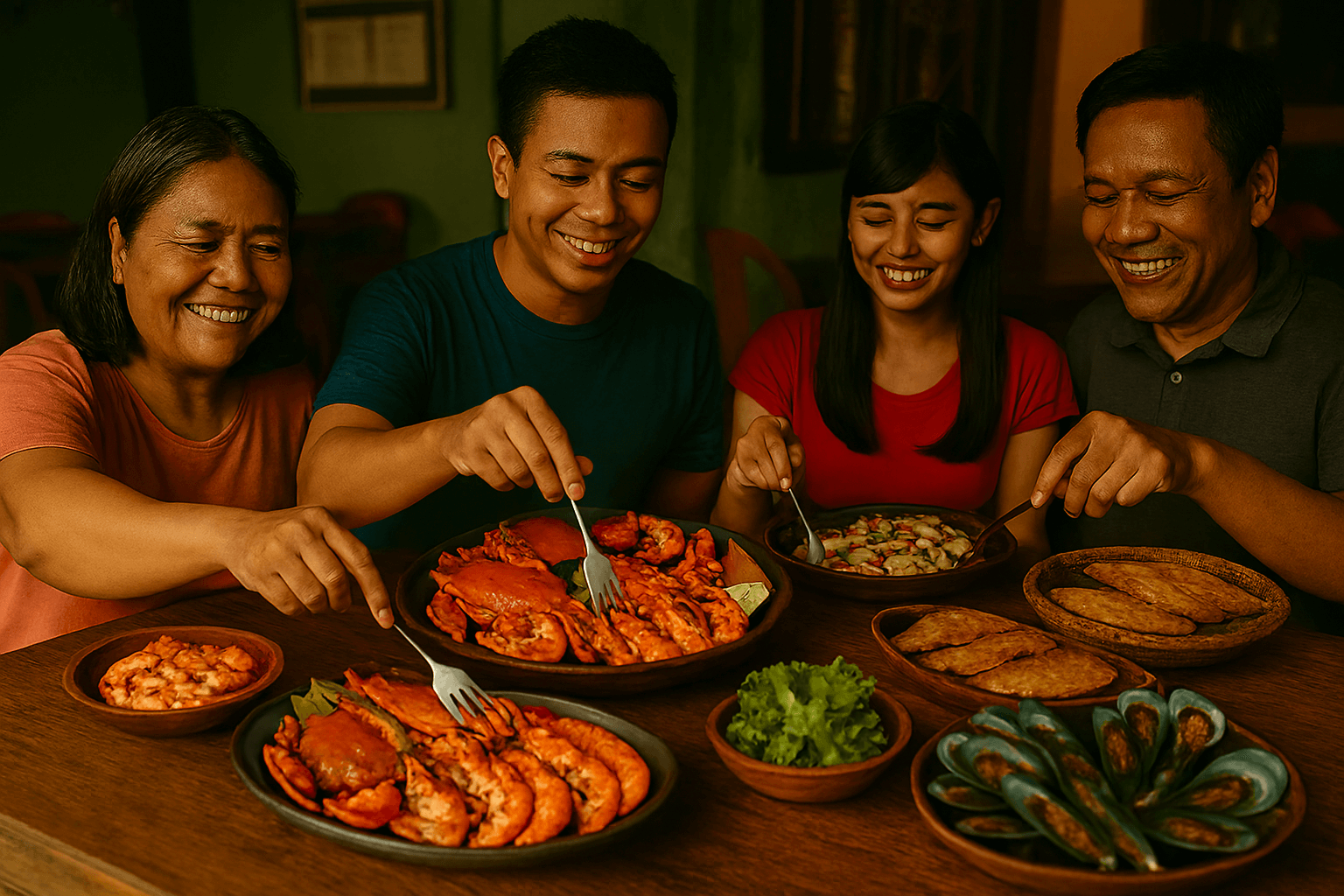 여러 작은 섬들을 오가며 스노클링과 해수욕을 즐기는 세부의 아일랜드 호핑 투어 배와 그 주변의 맑은 필리핀 바닷가.