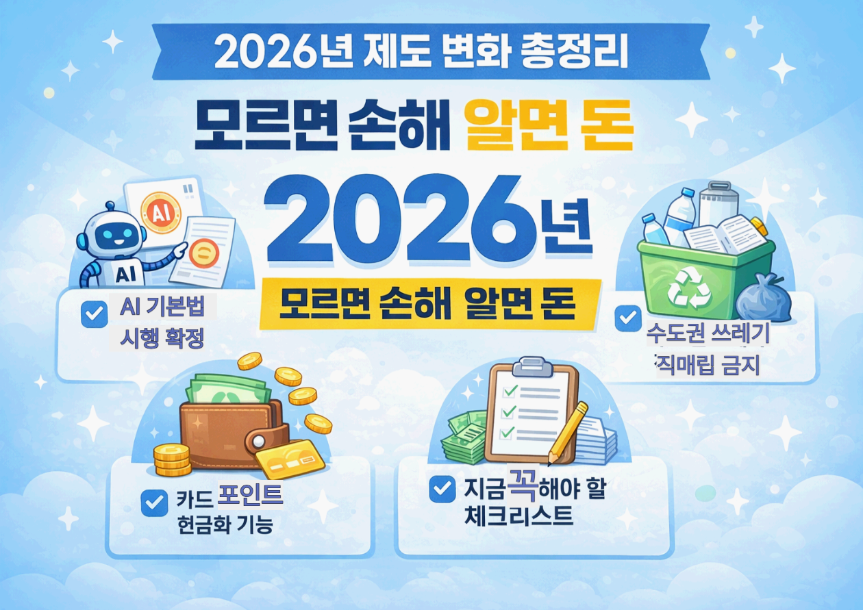 2026년부터 이렇게 달라집니다 - 모르면 손해, 알면 돈 되는 생활·경제 변화 팩트체크 완료 정리