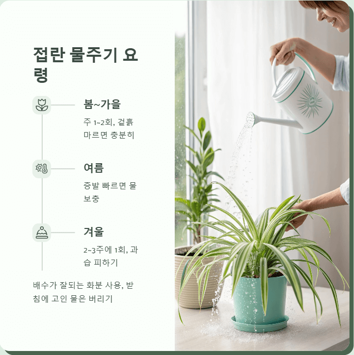 접란 물주기