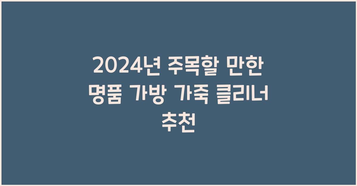명품 가방 가죽 클리너