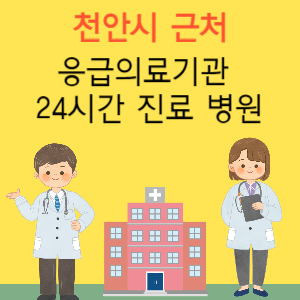 천안시 근처 응급실 24시간 야간 휴일 진료 병원