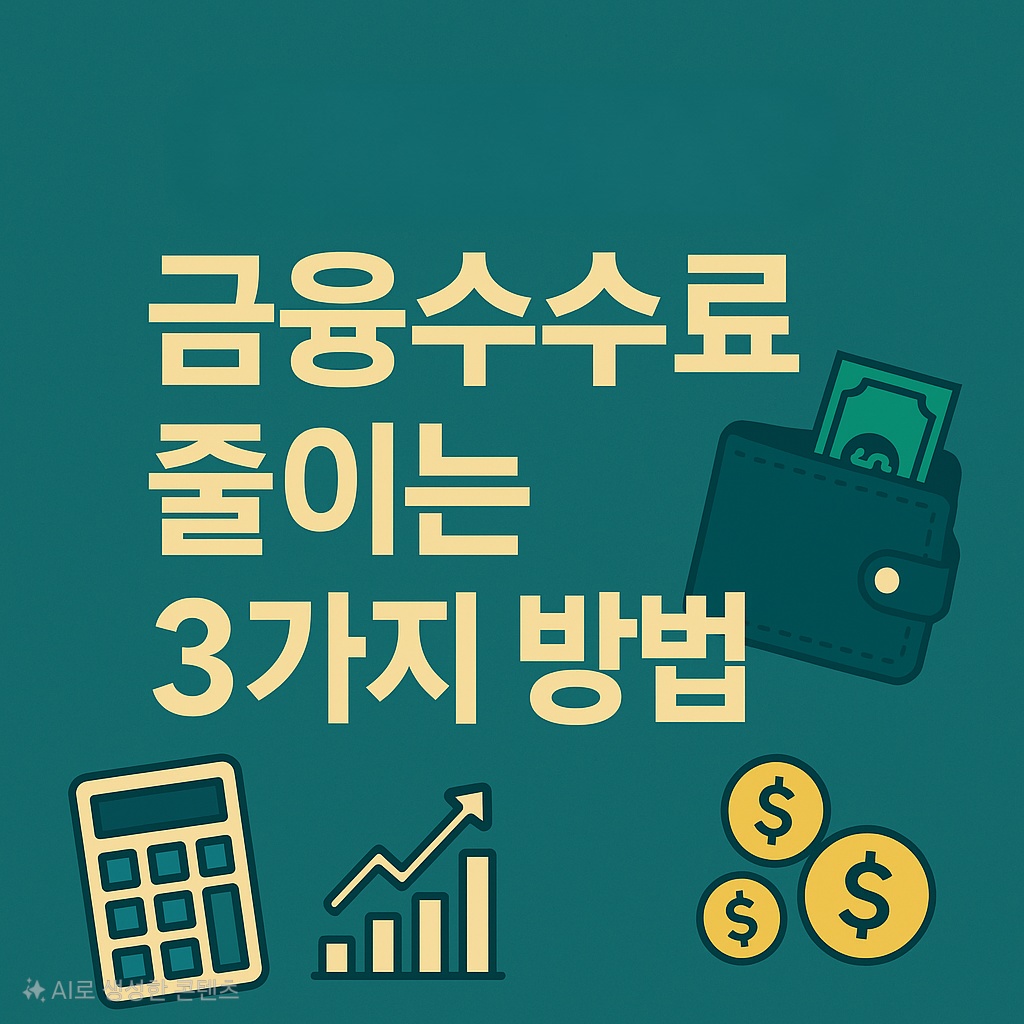 금융 수수료 줄이는 3가지 방법 불필요한 지출을 막고, 내 돈을 더 오래 지키는 금융 생활 전략