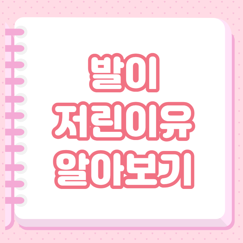 발이 저린이유