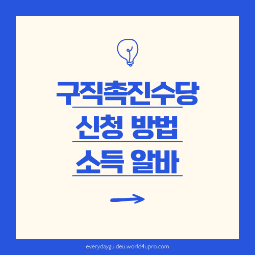 구직촉진수당 신청 방법 소득 알바