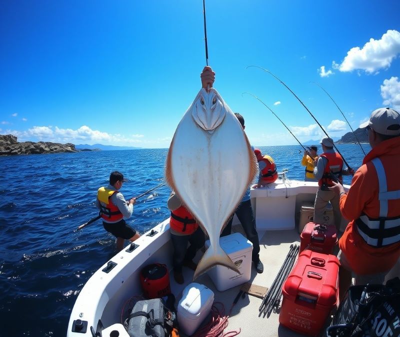 서해 광어 다운샷 낚시