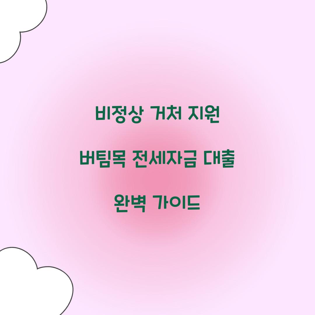 비정상 거처 지원 버팀목