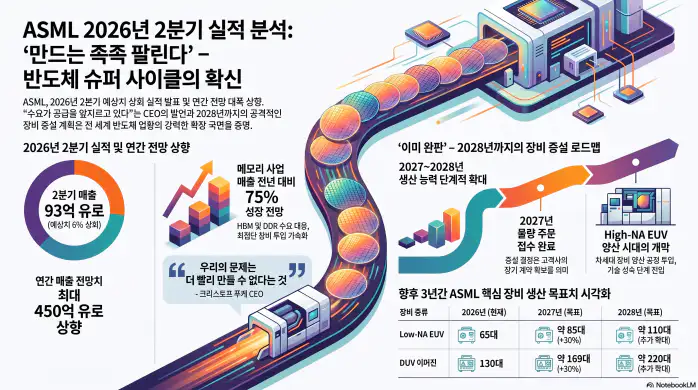 2026년 7월 15일 ASML 2분기 실적 분석 및 장비 증설의 의미