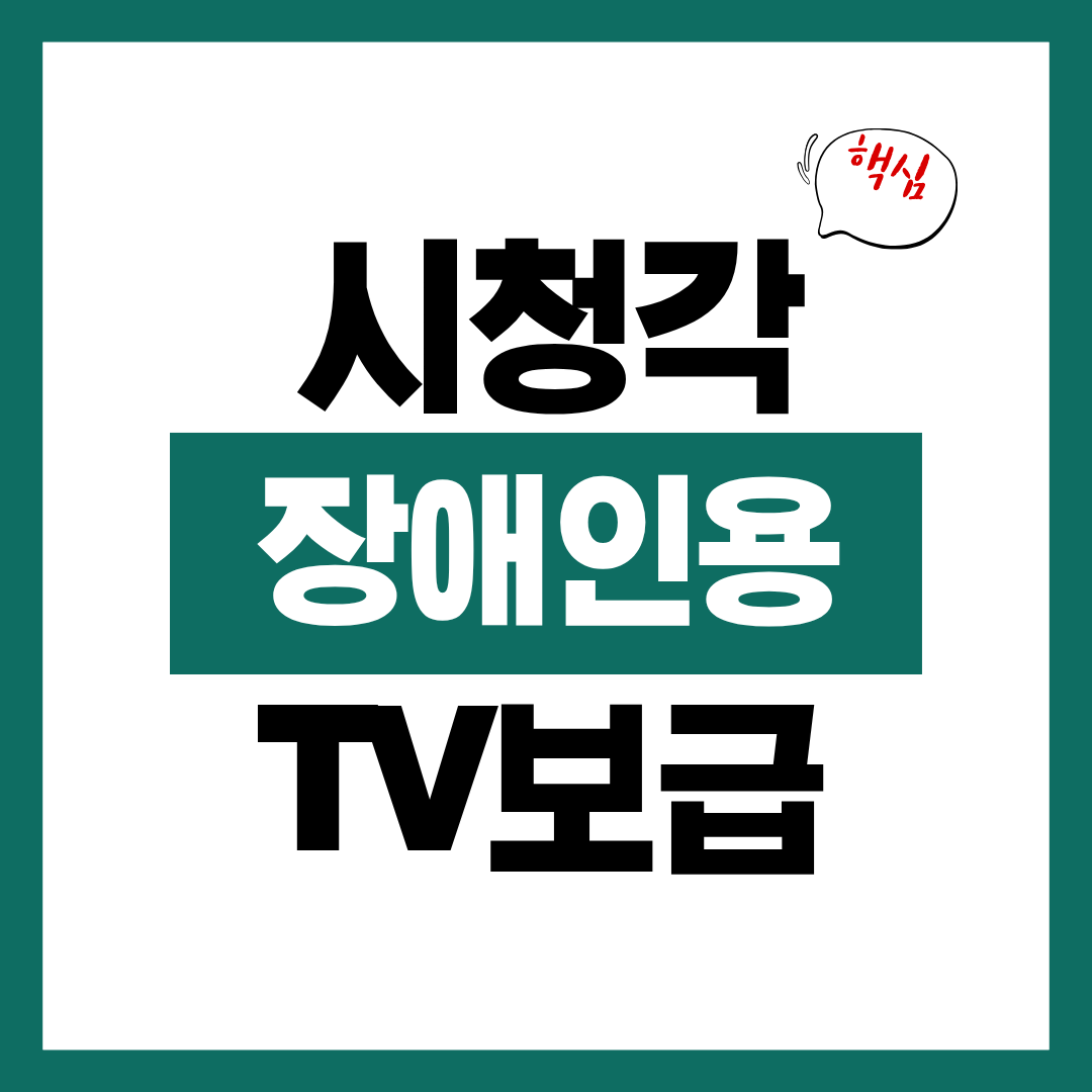 시 청각 장애인용 TV 보급 신청자격과 신청방법 알아보고 바로 신청하기