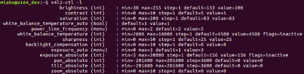 v4l2-ctl -l 명령어 확인