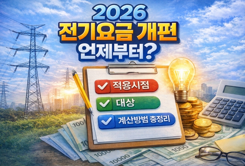 2026 전기요금 개편 언제부터? 적용 시점·대상·계산방법 총정리