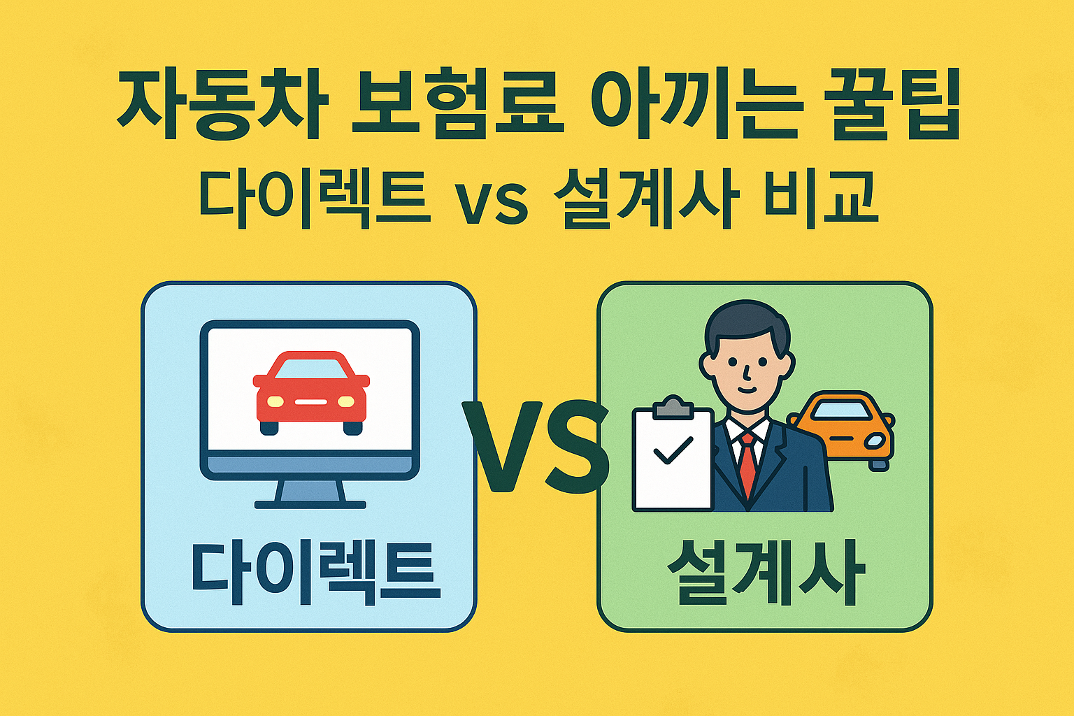 자동차 보험료 아끼는 꿀팁 – 다이렉트 vs 설계사 비교!