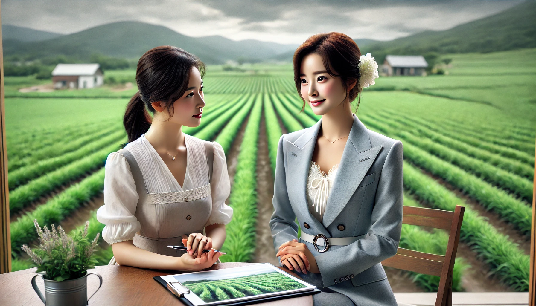 토지거래허가구역 농지 매매 조건 상담하는 이미지