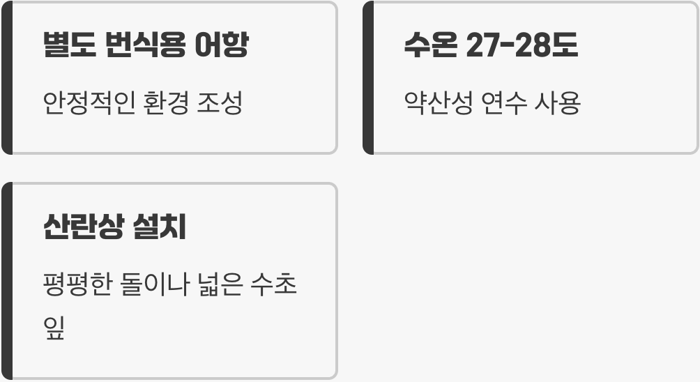 신혼집 꾸미기, 완벽한 산란 환경