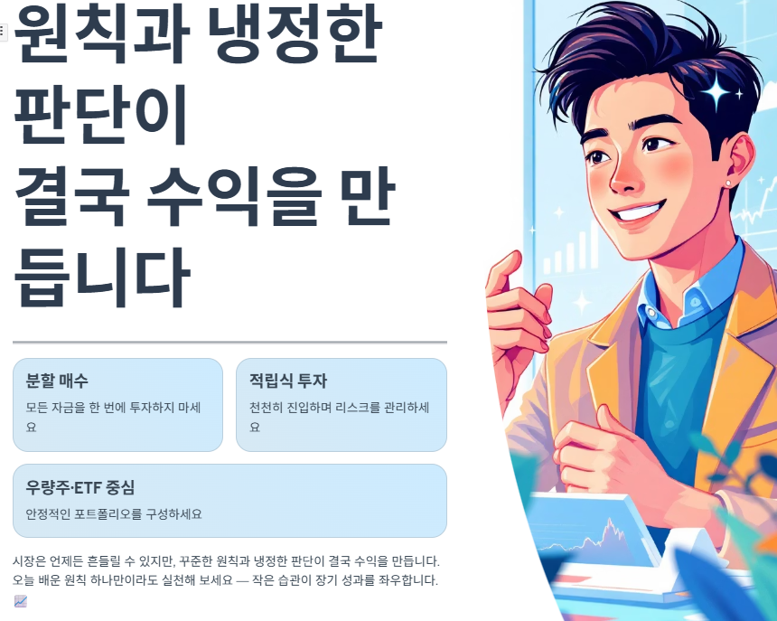 원칙과 냉정한 판단이결국 수익을 만듭니다