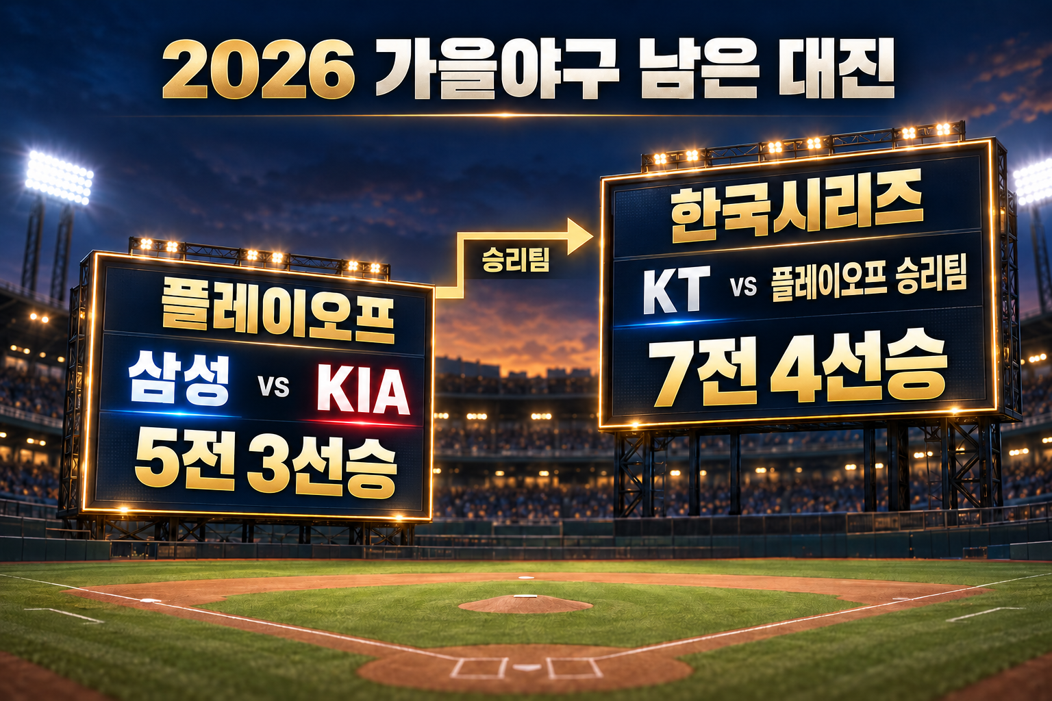 삼성&middot;KIA 플레이오프 승리팀이 KT와 한국시리즈를 치르는 남은 대진