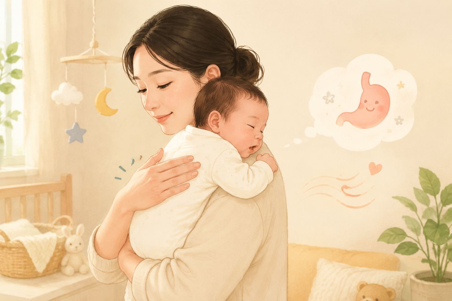 신생아 트림시키는 방법과 배가스 완화 팁