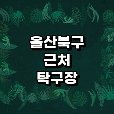 울산 북구 탁구장