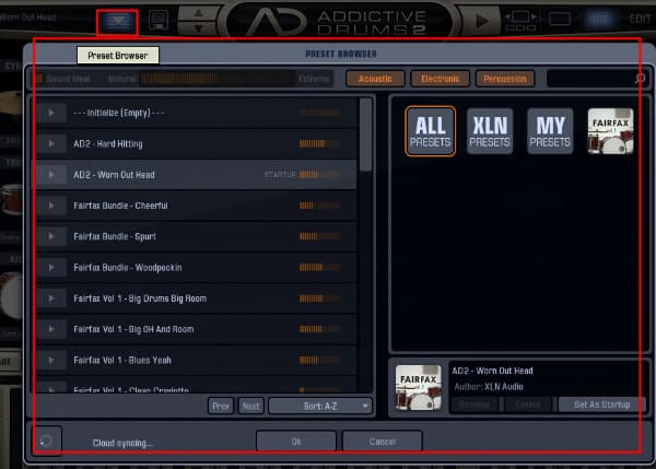 Addictive Drums 2_Preset Browser
