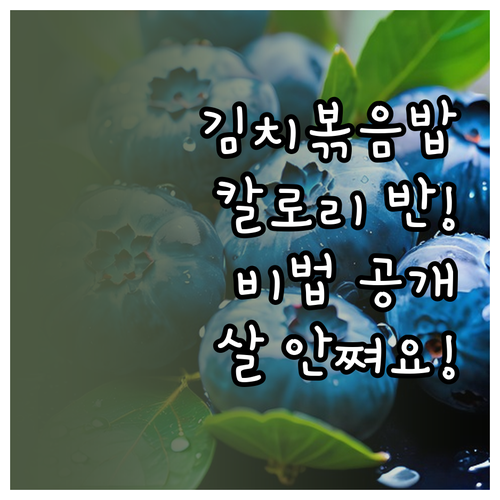 김치볶음밥 칼로리 절반으로 줄이는 법..