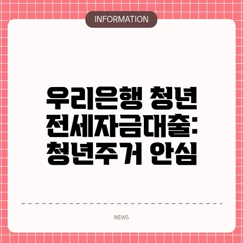 우리은행 청년 전세자금대출: 청년주거 안심