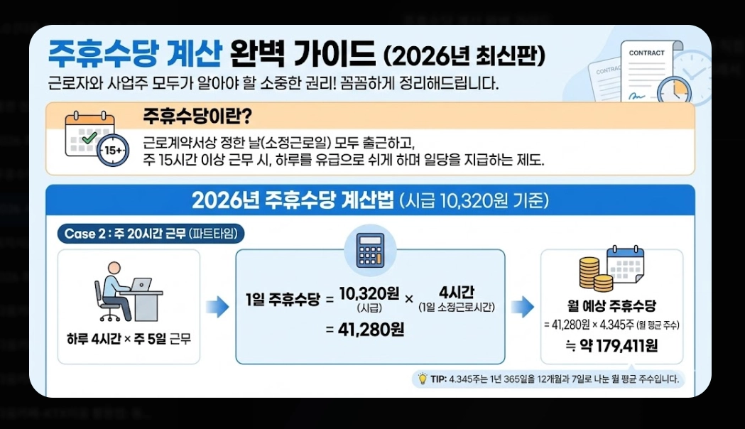 2026 시급 인상률 총정리 - 월급 계산부터 실수령액까지