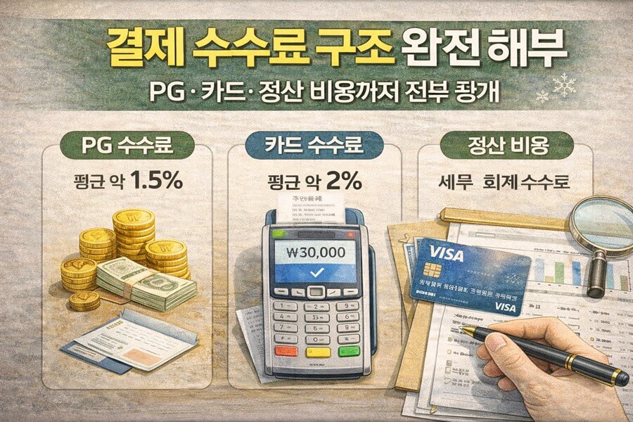 결제 수수료 구조 완전 해부｜PG&middot;카드&middot;정산 비용까지 전부 공개