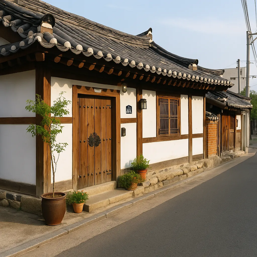 전통 한옥과 골목길이 어우러진 전주 한옥마을 풍경