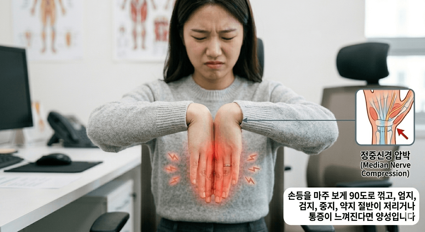 손목터널증후군 핀렌 검사 방법