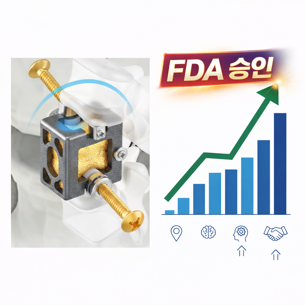 시지메드텍 척추 임플란트 유니스페이스가 미국 FDA 승인을 받으며 주가가 재평가되는 흐름