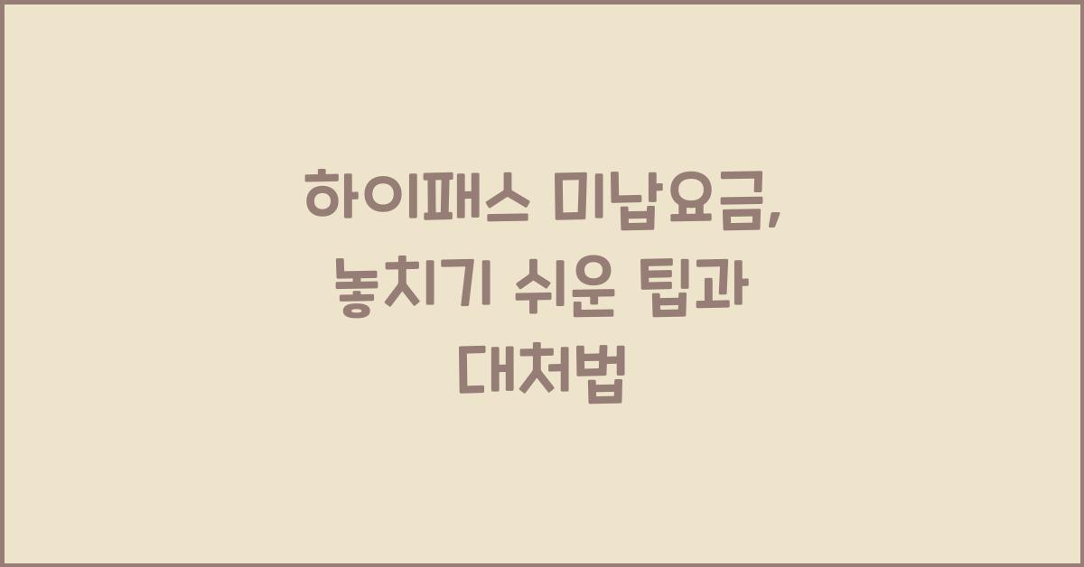 하이패스 미납요금