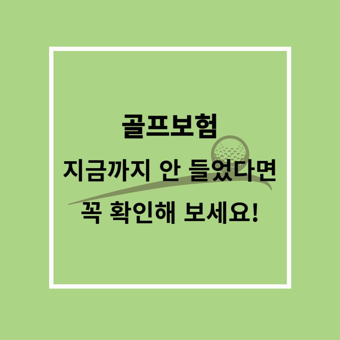 골프보험, 다른 사람들은 다 이렇게 하고 있습니다.