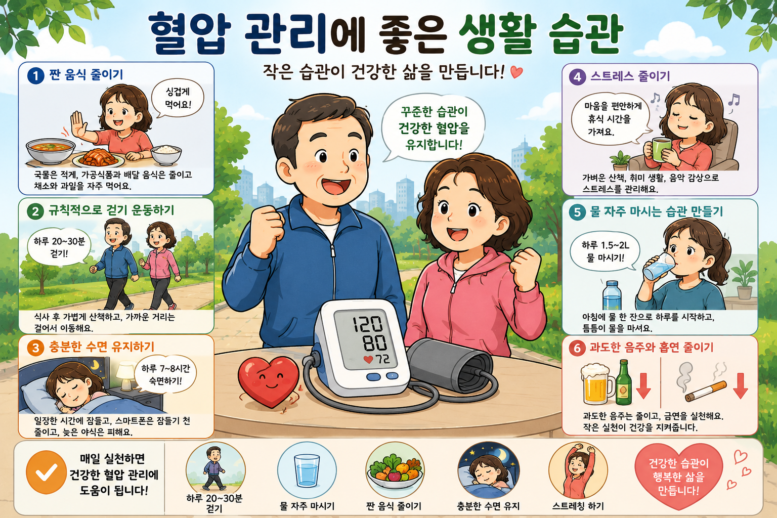 혈압 관리에 좋은 생활 습관