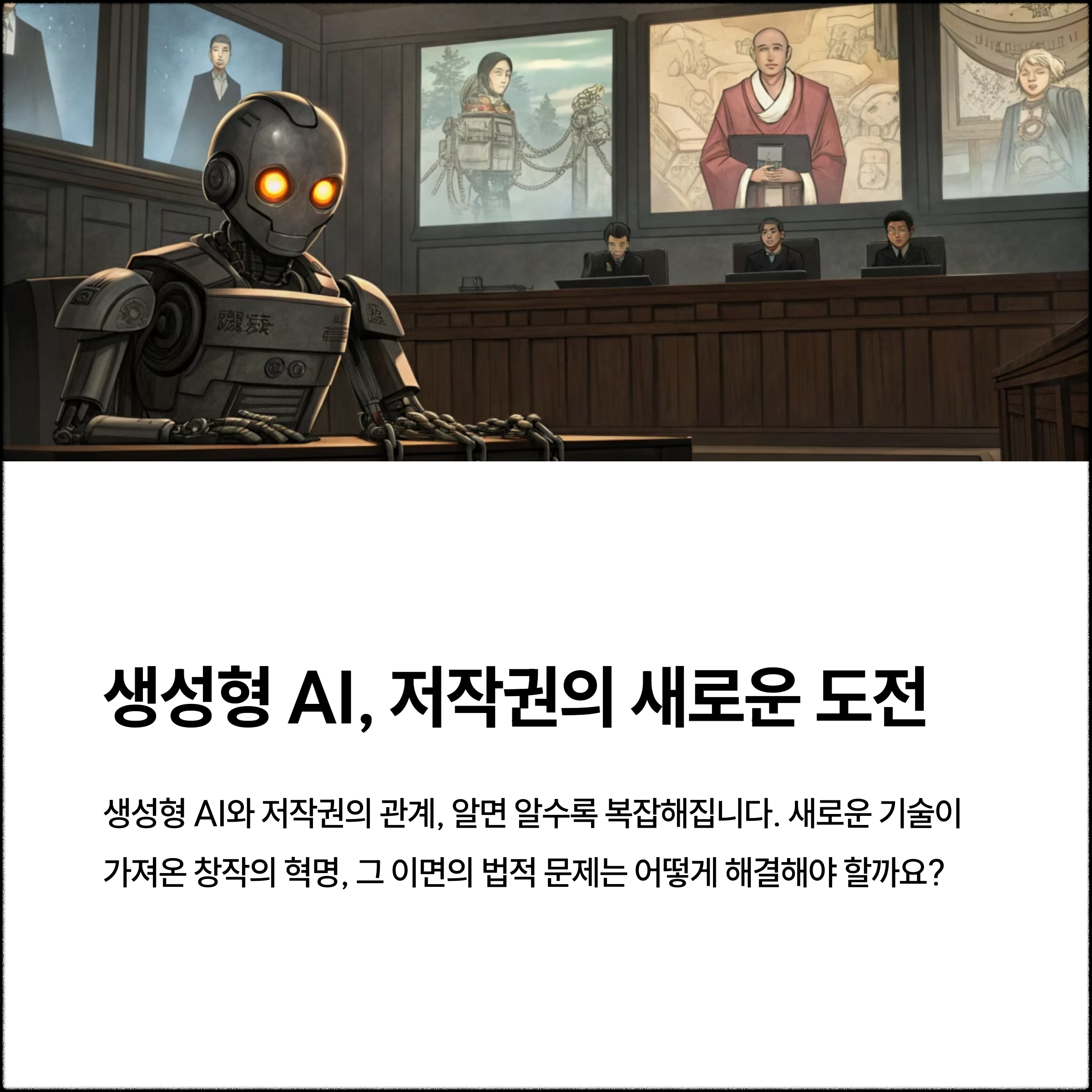 생성형 AI로 만든 콘텐츠, 저작권 이슈는 어떻게 해결할까?(+생성형 AI 저작권, AI 콘텐츠 저작권, AI 생성물 소유권) 썸네일 이미지