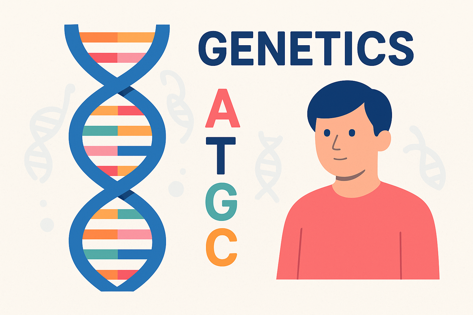 유전자 구조와 DNA 이중나선, ATGC 염기 서열, GENETICS