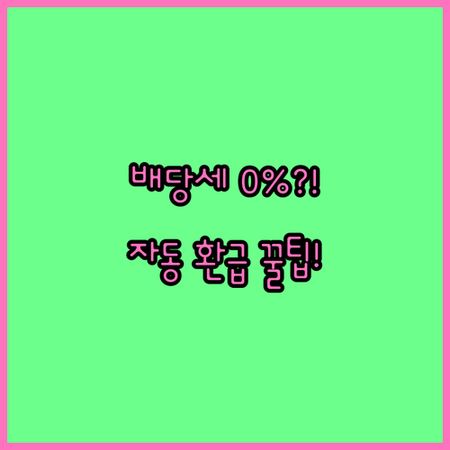 미국주식 배당세 자동 환급 소득 재분..