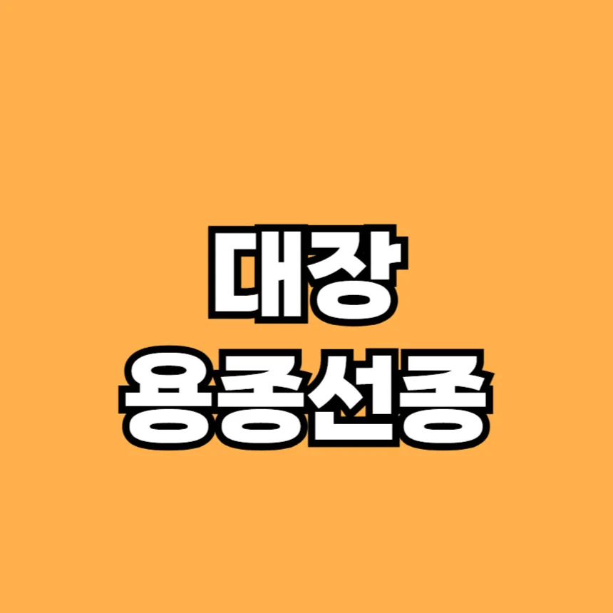 대장 용종 선종