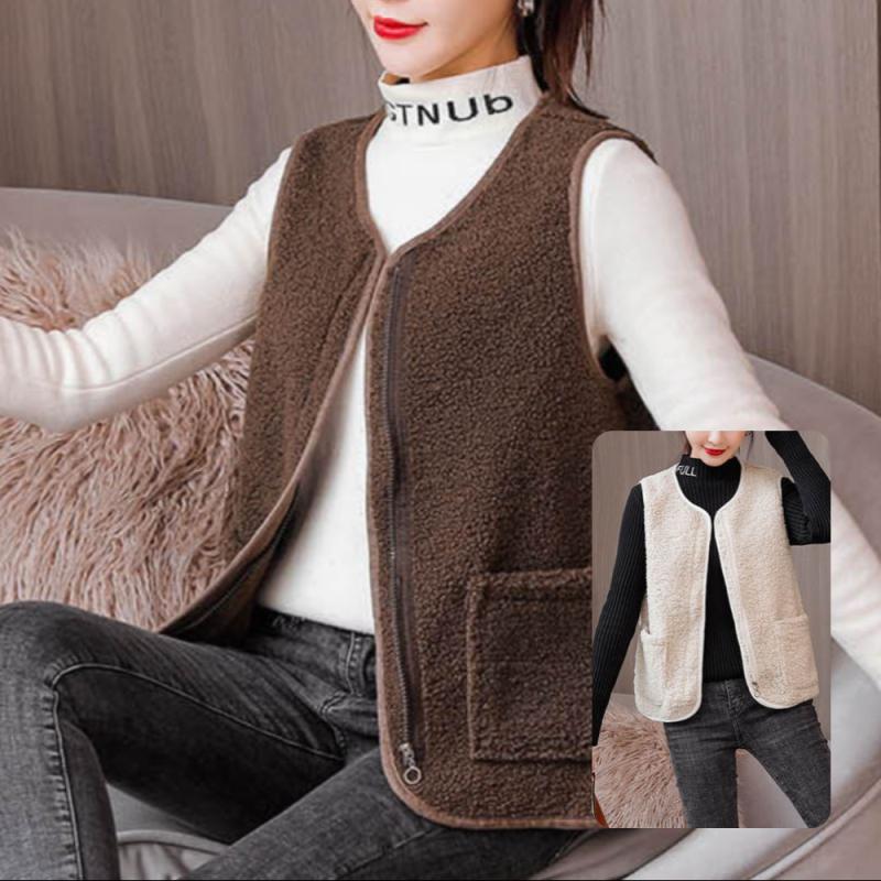 겨울 양털조끼 여성뽀글이조끼 퍼 미들 베스트 엄마등원룩 간절기조끼 여자
