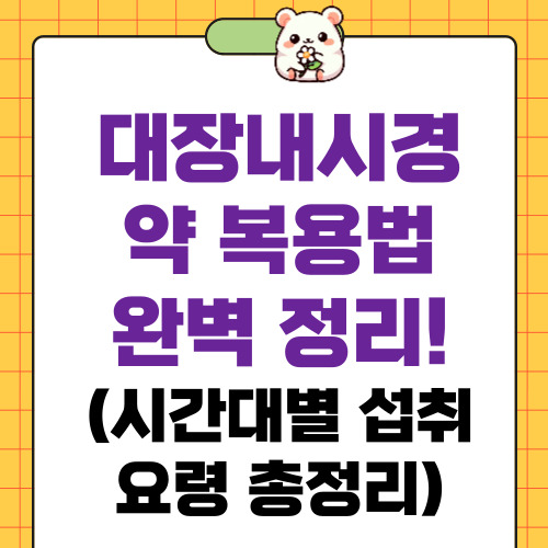 대장내시경 약 복용법